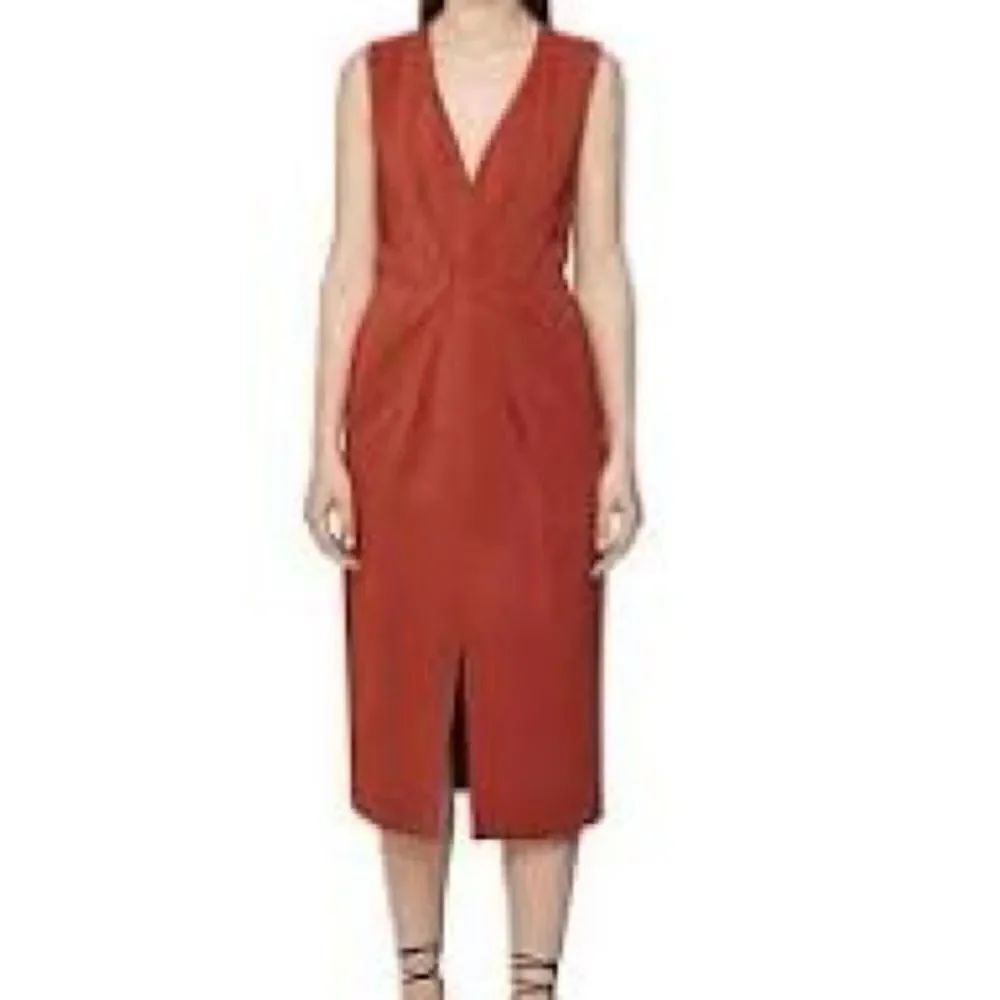 REISS Gracie V-Neck Midi Dress